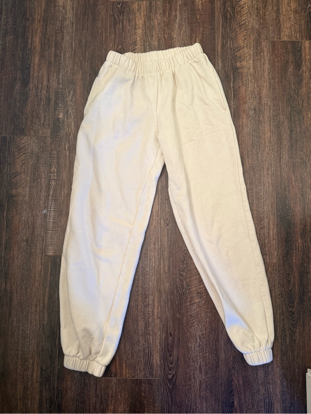 BRANDY MELVILLE Cream/white sweatpants